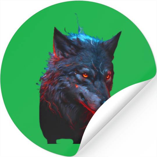 dark ferocious wolf Stickers