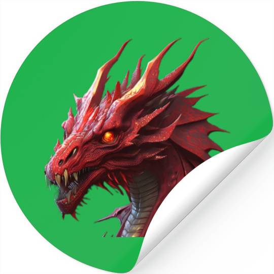 red fierce dragon Stickers