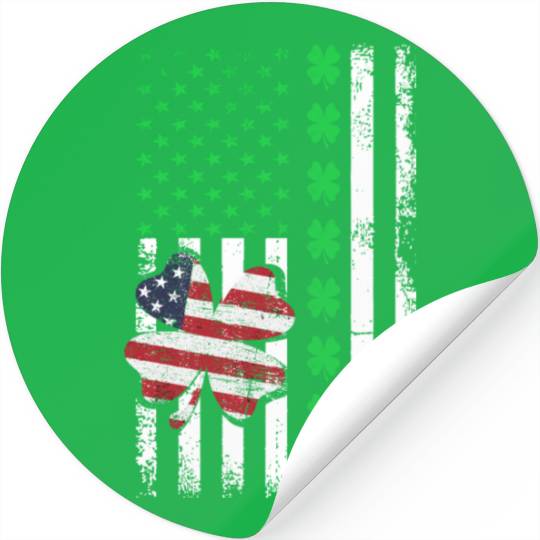 American Flag Shamrock St Patricks Day Stickers