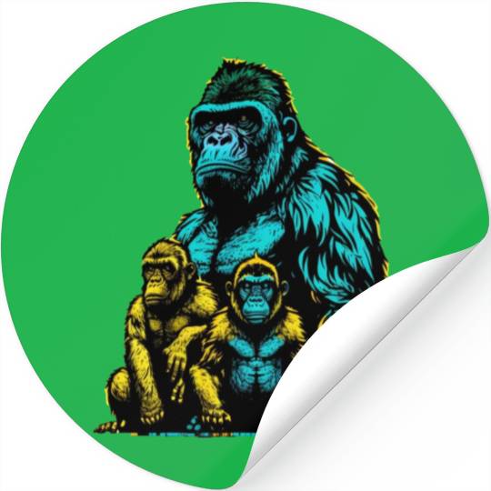 gorilla family Stickers
