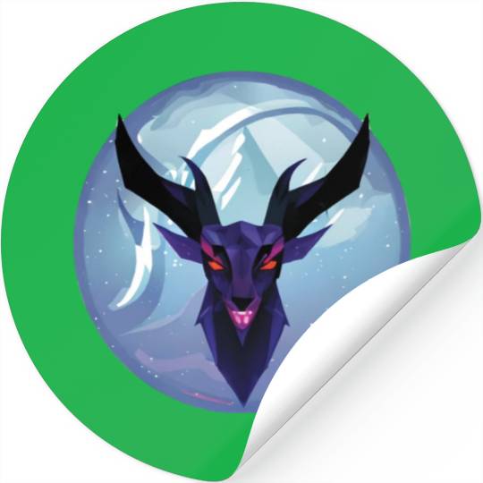 Gothic Deer Goat Red Eyes Stickers