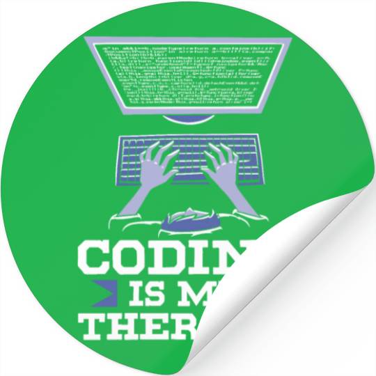 Coding Is My Therapy Coder Code Programmer Stickers