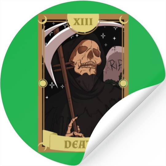 Anime Tarot Card Death Grim Reaper Occult Gothic W Stickers