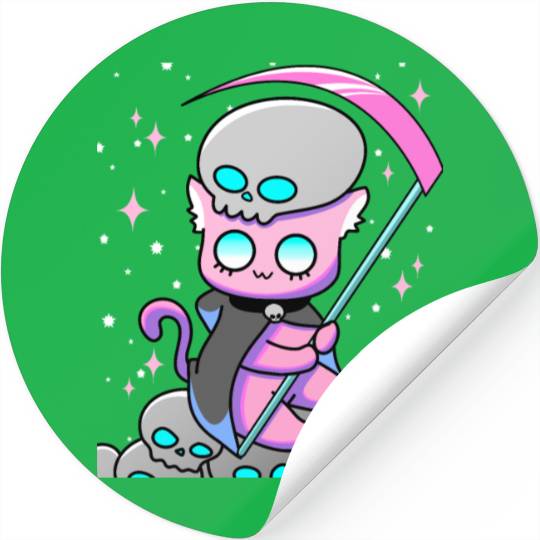 Kawaii Pastel Goth Anime Tarot Card Death Cute Wit Stickers