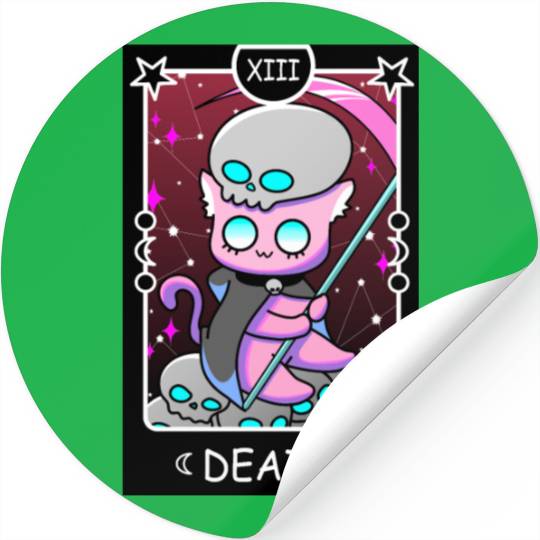 Kawaii Pastel Goth Tarot Card Death Grim Reaper Cu Stickers