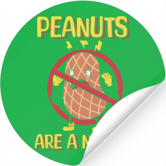Peanuts Are A No-Go Peanut Allergic Stickers