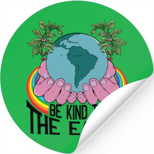 Be Kind To The Earth Rainbow Natural Environment Stickers