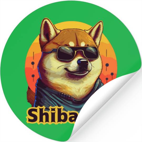 Retro Shiba Inu Sunglasses Funny Pet Lover Stickers