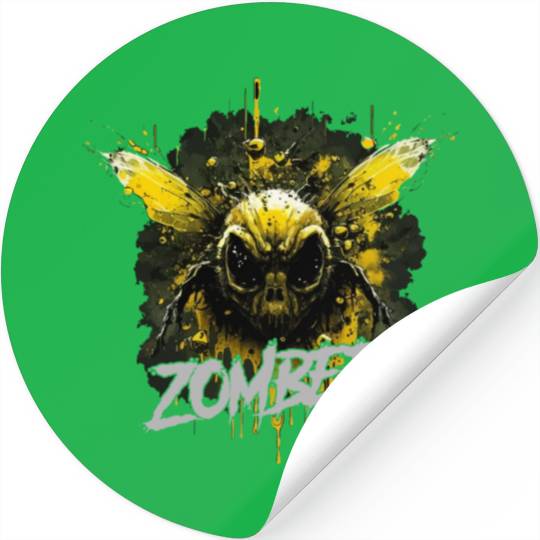 Scary zombie horror bee Stickers