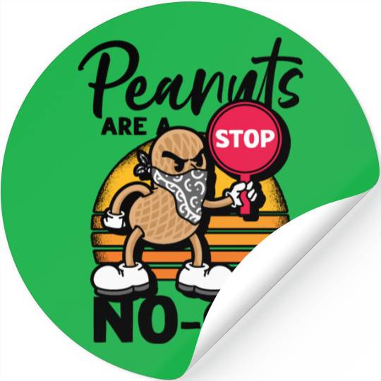 Peanuts Are A No-Go Peanut Allergic Stickers