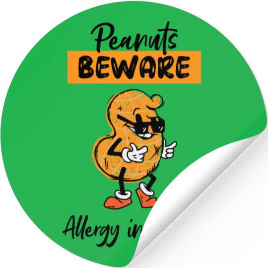 Peanuts Beware Allergy In The Air Peanut Allergic Stickers