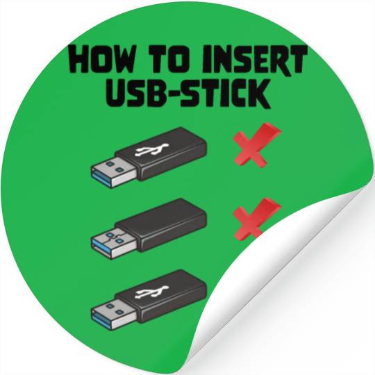 How To Insert USB Stick Funny Programmer Meme Stickers