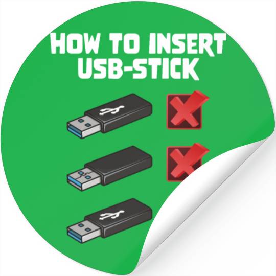 How To Insert USB Stick Funny Programmer Meme Stickers