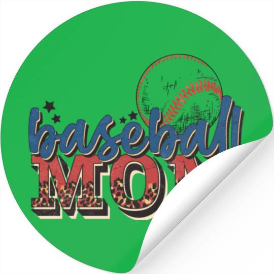 Funny Baseball mom leopard Gift For mother's day Stickers