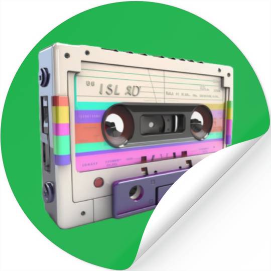 80s Music Cassette Tape : 3D, Neon, 80s songs Stickers