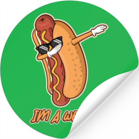 I'm a weiner Funny Dabbing Dance Hotdog Lover Pun Stickers