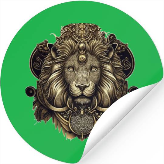 Leo Ornate Lion Head Detailed Astrology Leo Zodiac Stickers