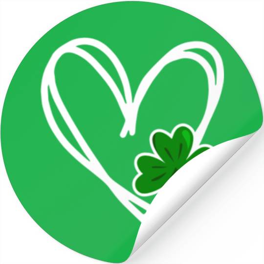 Heart St Patricks Day Shamrock Irish Toddler Baby Stickers
