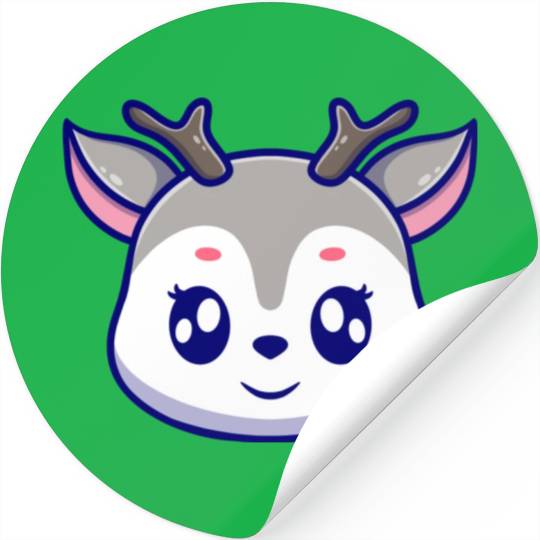 Cute deer cartoon icon illustration gift Stickers