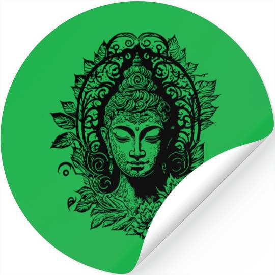 Meditating Buddha Enlightenment Portrait Stickers
