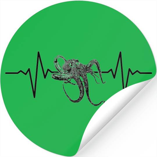 Octopus heartbeat gift Stickers