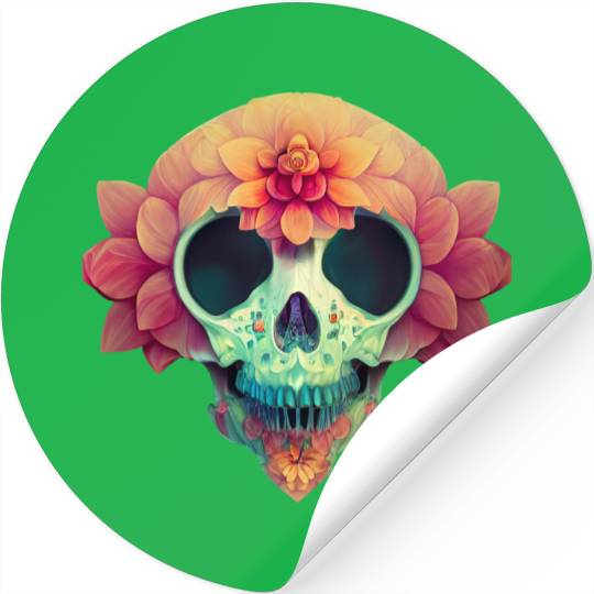 Floral Skull Candy Stickers