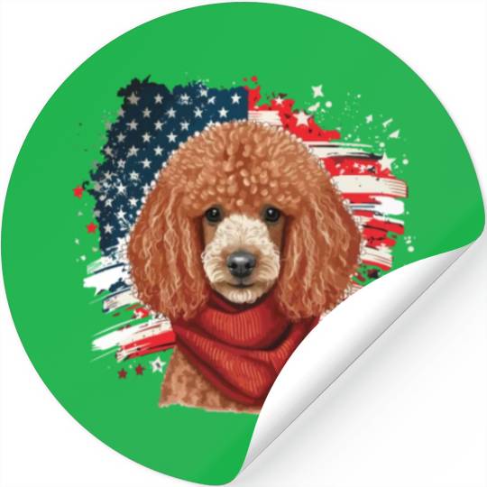 America USA Flag 4th Of July American Dog Lover Stickers
