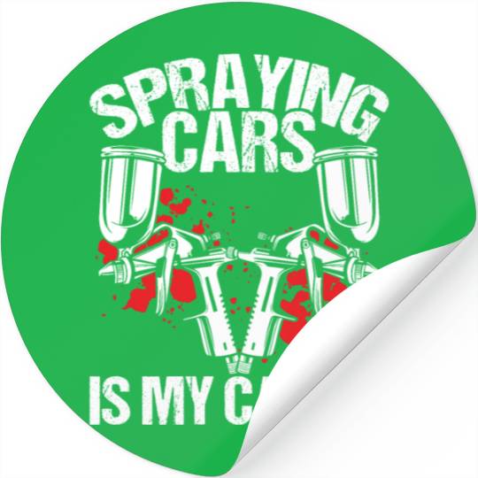 Car Painter Spraying Cards is my Cardio Painting Stickers