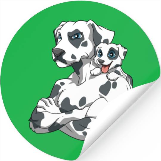 Strong Dalmatiner with Dalmatiner Puppy Stickers