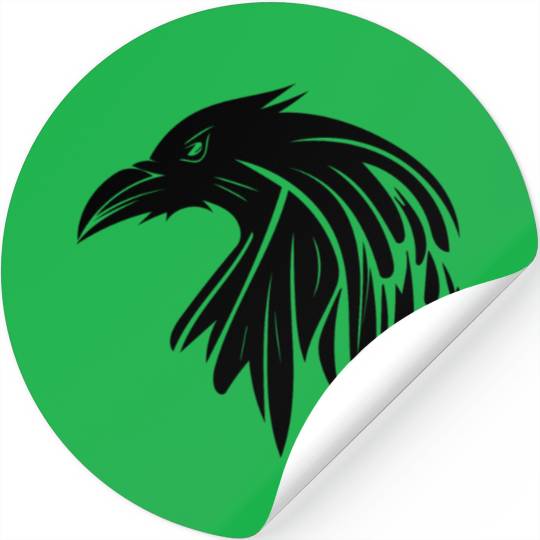 Raven With A Sinister Look As A Tattoo Portrait Stickers