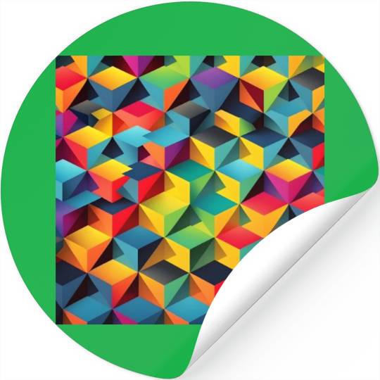 geometric psychedelic wallpaper Stickers