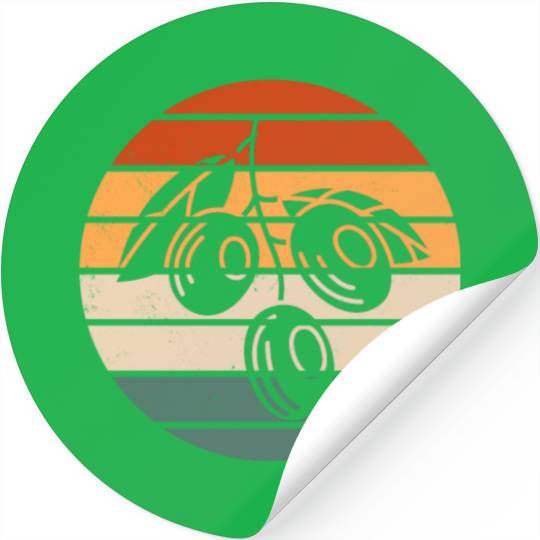 Retro Green Olive Design Stickers