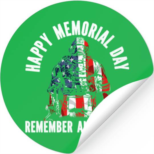 Patriotic Veteran USA Flag American Memorial Day Stickers
