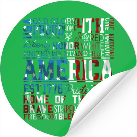 Patriotic Veteran USA Flag American Memorial Day Stickers