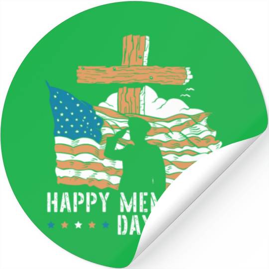 Patriotic Veteran USA Flag American Memorial Day Stickers