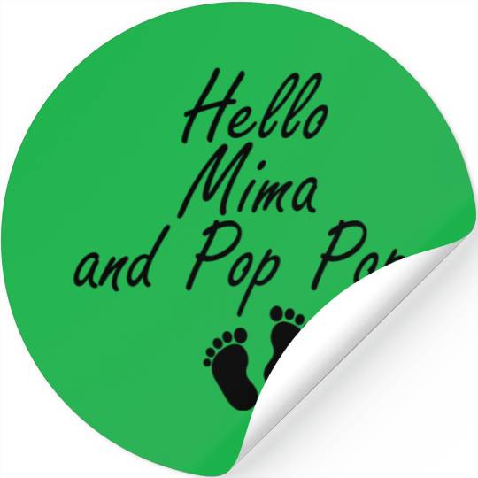 Hello Mima and Pop Pop Grandparents Baby, New Stickers