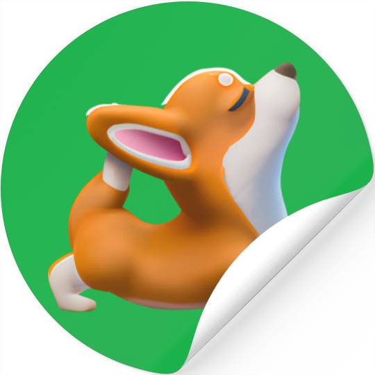 Corgi dog in yoga pose Stickers