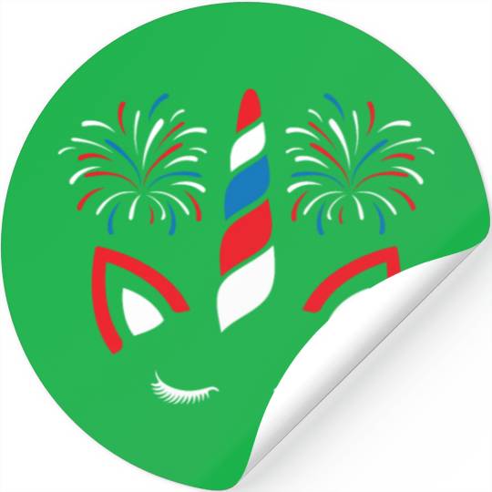 Patriotic America USA Flag 4th Of July Unicorn Stickers