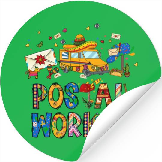 Cinco de Mayo Postal Worker Stickers Nacho Average