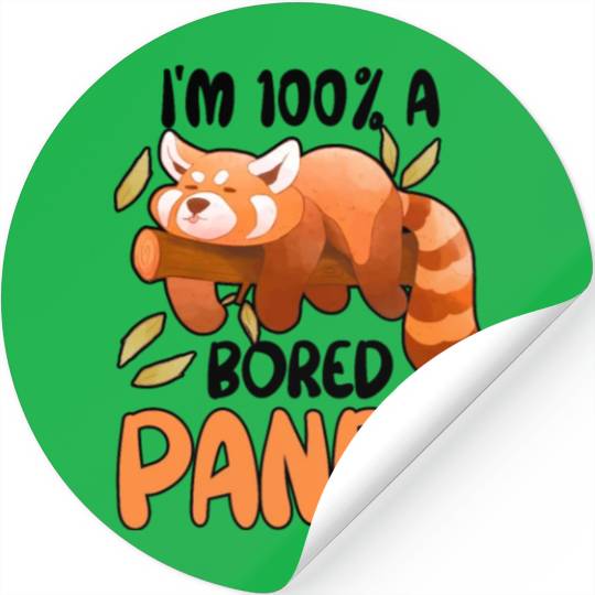 Red Panda Bored Cute Animal Lazy Animal Lover Stickers