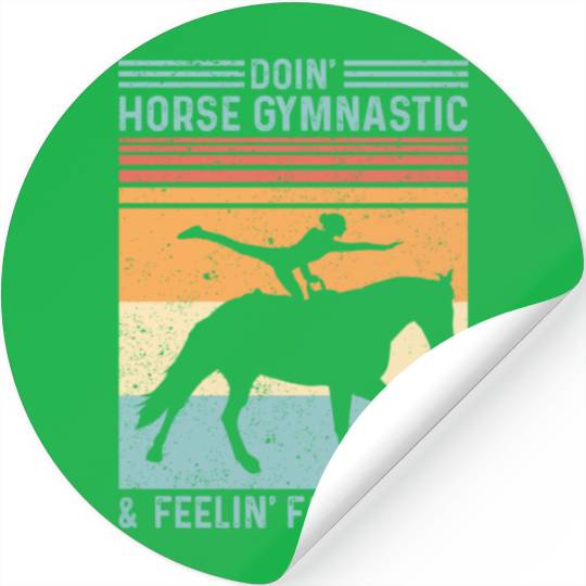 Funny Equestrian Horse Vaulting Retro Stickers