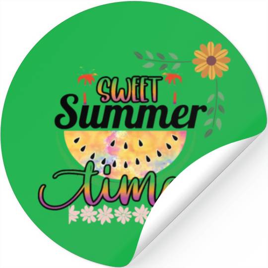 Cute summer design printed Sweet summer time Stickers