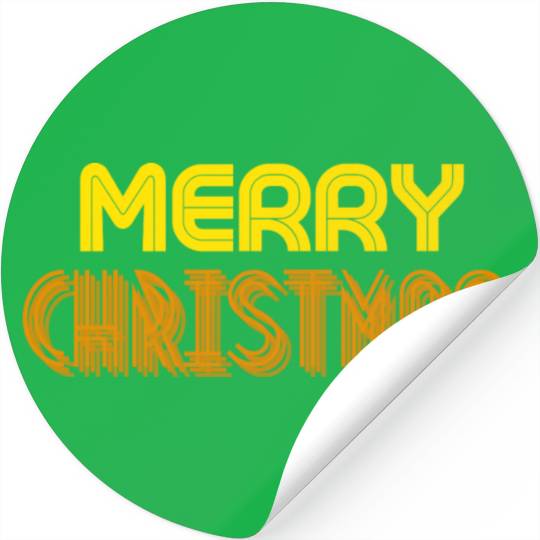Merry Christmas Yellow Neon Colors Stickers