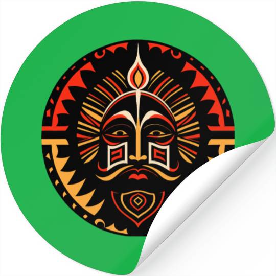 tribal art face,T Tattoo ,art deco design Stickers