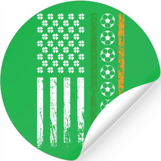 American Sports Flag St. Patrick's Day Football Stickers