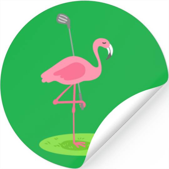 Golf Flamingo Golfing Golfer Stickers