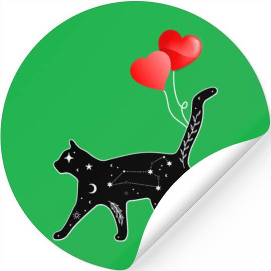 Funny Sarcasm Vintage Mystic Black Cat Lover Women Stickers