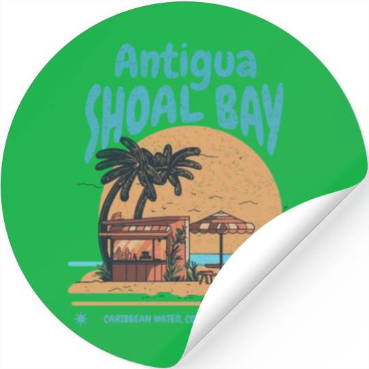 Mesmerizing Shoal bay Beach of Antigua Stickers