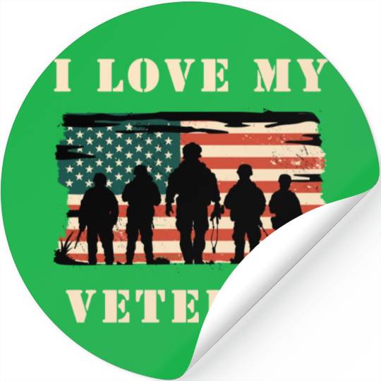 I Love My Veteran Stickers