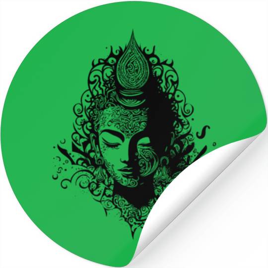 Meditating Buddha Portrait Spiritual Nature Stickers
